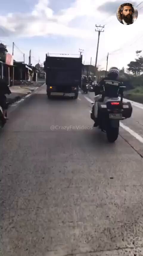 Runaway truck being chased by police in a middle of