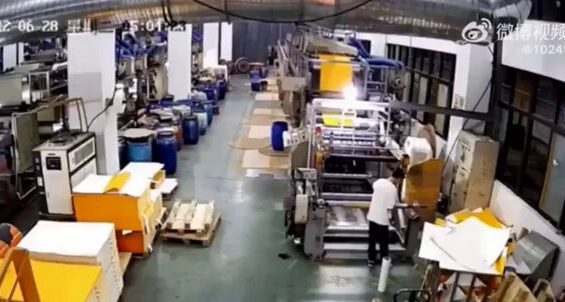 Worker gets caught in machine