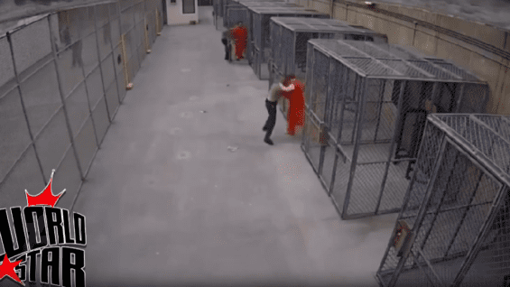 Inmate vs. Guard: Intense Confrontation Escalates into a Fight Behind Bars!