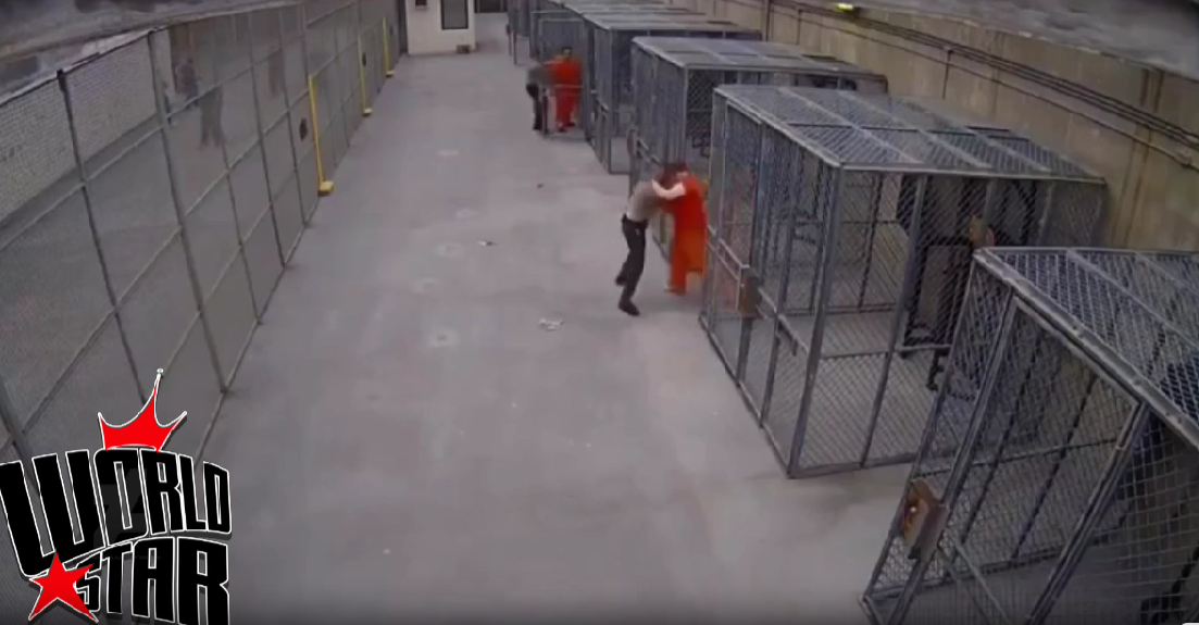 Inmate vs. Guard: Intense Confrontation Escalates into a Fight Behind Bars!